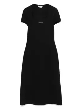 Платье миди с логотипом Alexander McQueen, черный