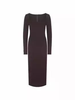 Платье миди с логотипом DG Dolce&Gabbana, коричневый