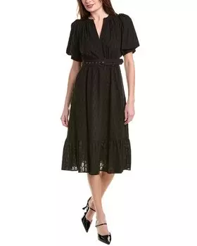 Платье миди с люверсами Diane von Furstenberg Polina, черный