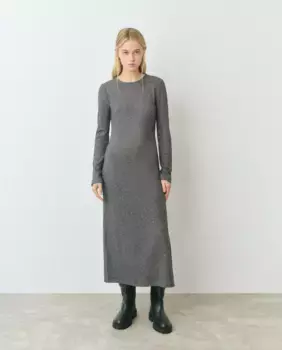 Платье миди с металлической нитью Brownie, чёрный