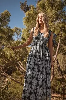 Платье миди с моно-присборками и v-образным вырезом Long Tall Sally, черный