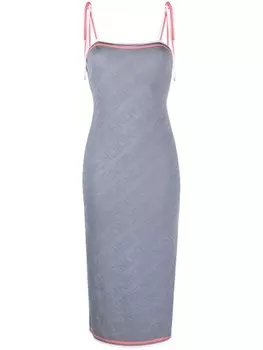 Платье миди с монограммой FENDI, серый