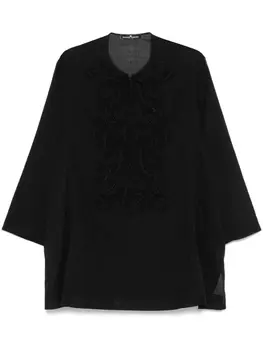 Платье миди с нашивками Ermanno Scervino, черный