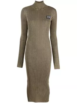 Платье миди с нашивкой-логотипом Versace Jeans Couture, зеленый