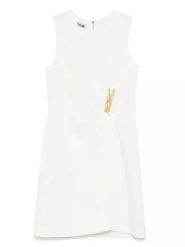 Платье миди с нашивкой MOSCHINO JEANS, белый