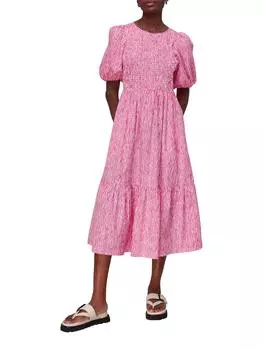 Платье миди с неровными линиями Whistles, розовый