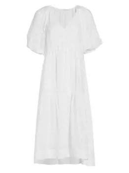 Платье миди с объемными рукавами и люверсами Frame