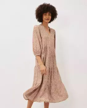 Платье миди с объемными рукавами Phase Eight, цвет Maquillaje