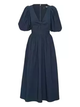 Платье миди с объемными рукавами ROTATE BIRGER CHRISTENSEN, синий