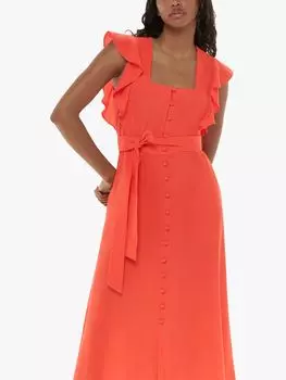 Платье миди с оборками и рукавами Whistles Sophie, красный