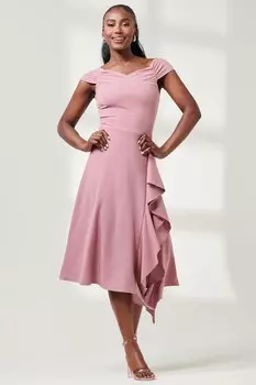 Платье миди с оборками Isla Jolie Moi, фиолетовый