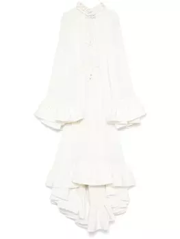 Платье миди с оборками Lanvin, белый