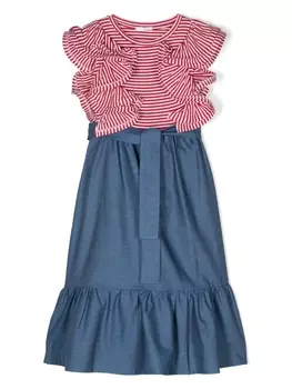Платье миди с оборками Miss Grant Kids, синий