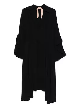 Платье миди с оборками N21, черный