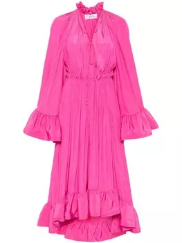 Платье-миди с оборками от Lanvin, розовый