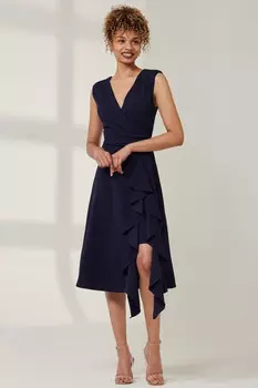 Платье миди с оборками Qiana Jolie Moi, синий