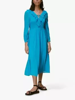 Платье миди с оборками Whistles, синий