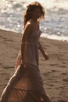 Платье миди с оборками ZARA, цвет Pastel pink