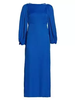 Платье-миди с открытой спиной Farm Rio, синий