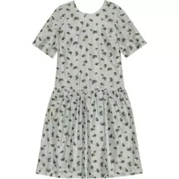 Платье миди с открытой спиной и цветочным принтом GANNI, серый