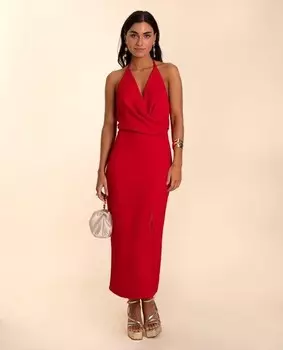 Платье миди с открытой спиной The-Are, красный