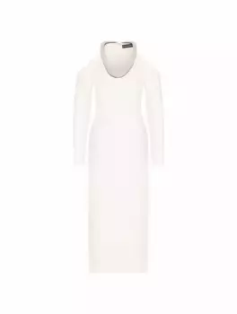 Платье миди с открытыми плечами David Koma, белый