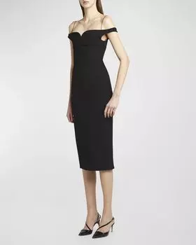 Платье миди с открытыми плечами Philosophy di Lorenzo Serafini, цвет Black