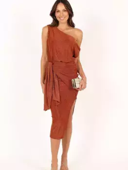 Платье миди с открытыми плечами Santiago Petal & Pup, бронзовый