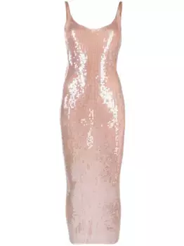 Платье миди с пайетками Alexander Wang, нейтральный