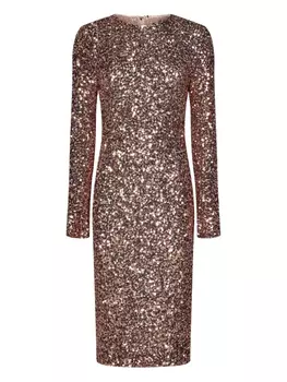 Платье-миди с пайетками Dolce & Gabbana, розовый