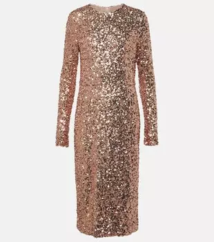 Платье миди с пайетками Dolce&Gabbana, розовый