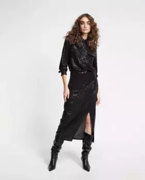 Платье миди с пайетками Lola Casademunt, черный