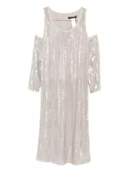Платье миди с пайетками Marina Rinaldi, нейтральный