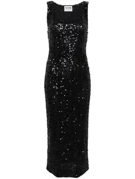 Платье миди с пайетками MOSCHINO JEANS, черный
