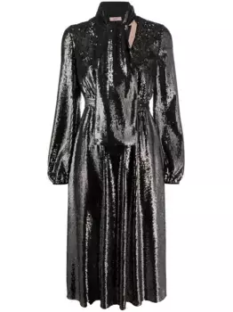 Платье миди с пайетками N21, черный