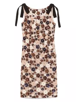 Платье миди с пайетками N21, коричневый