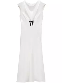 Платье миди с пайетками Prada, белый