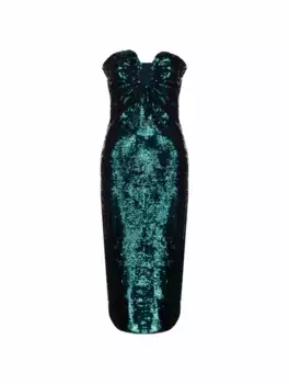 Платье миди с пайетками Roland Mouret, зелёный