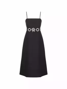 Платье миди с пайетками Valentino Garavani, черный