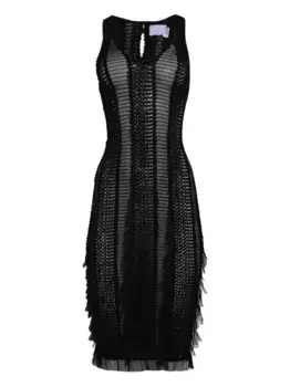 Платье миди с перьями Roberta Einer, черный