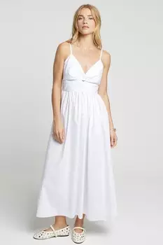 Платье миди с перекрученным передом River Island, белый