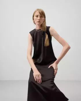 Платье миди с перекрывающимися деталями Adolfo Dominguez, темно-коричневый