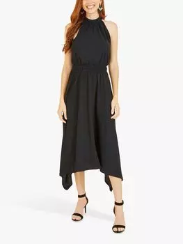 Платье миди с платком Yumi Sparkle, темно-синий