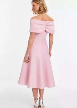 Платье миди с плиссированной юбкой Bardot Quiz, розовый