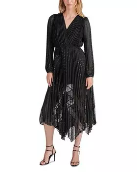 Платье миди с плиссировкой Ari STEVE MADDEN, черный