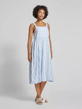 Платье миди с полосатым узором Tom Tailor Denim, светло-голубой