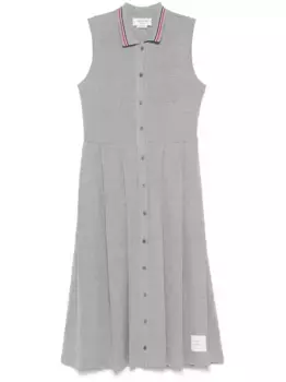 Платье миди с полосками RWB THOM BROWNE, серый