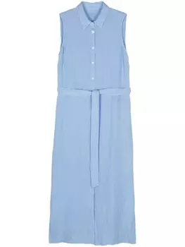 Платье миди с поясом 120% Lino, синий