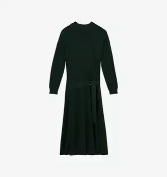 Платье-Миди с поясом Alina из плотной вязки Reiss, зеленый