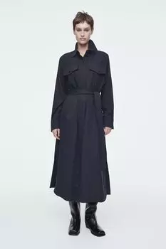 Платье миди с поясом COS, темно-синий